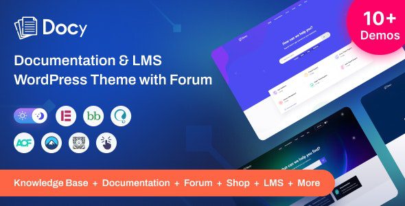 Docy 3.4.0 - Premium Documentation, Knowledge base & LMS WordPress Theme with Helpdesk Forum